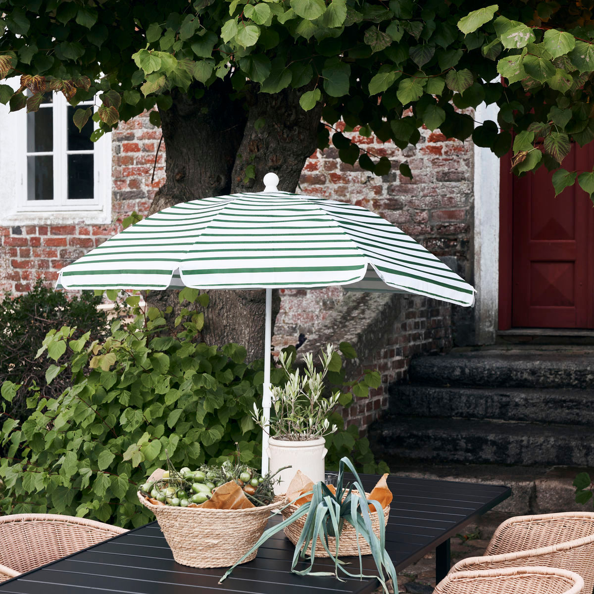 House Doctor Beach/Garden umbrella, Oktogon, Green/White
