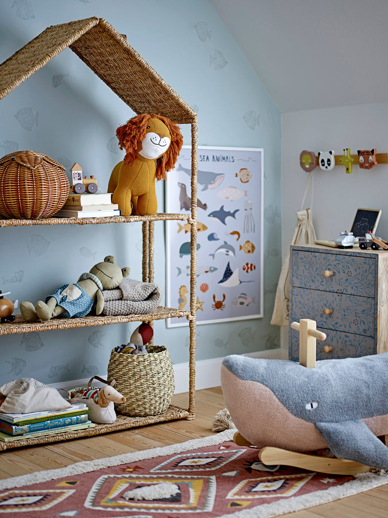 Bloomingville MINI Moby Gyngehest, Hval, Blå, Polyester