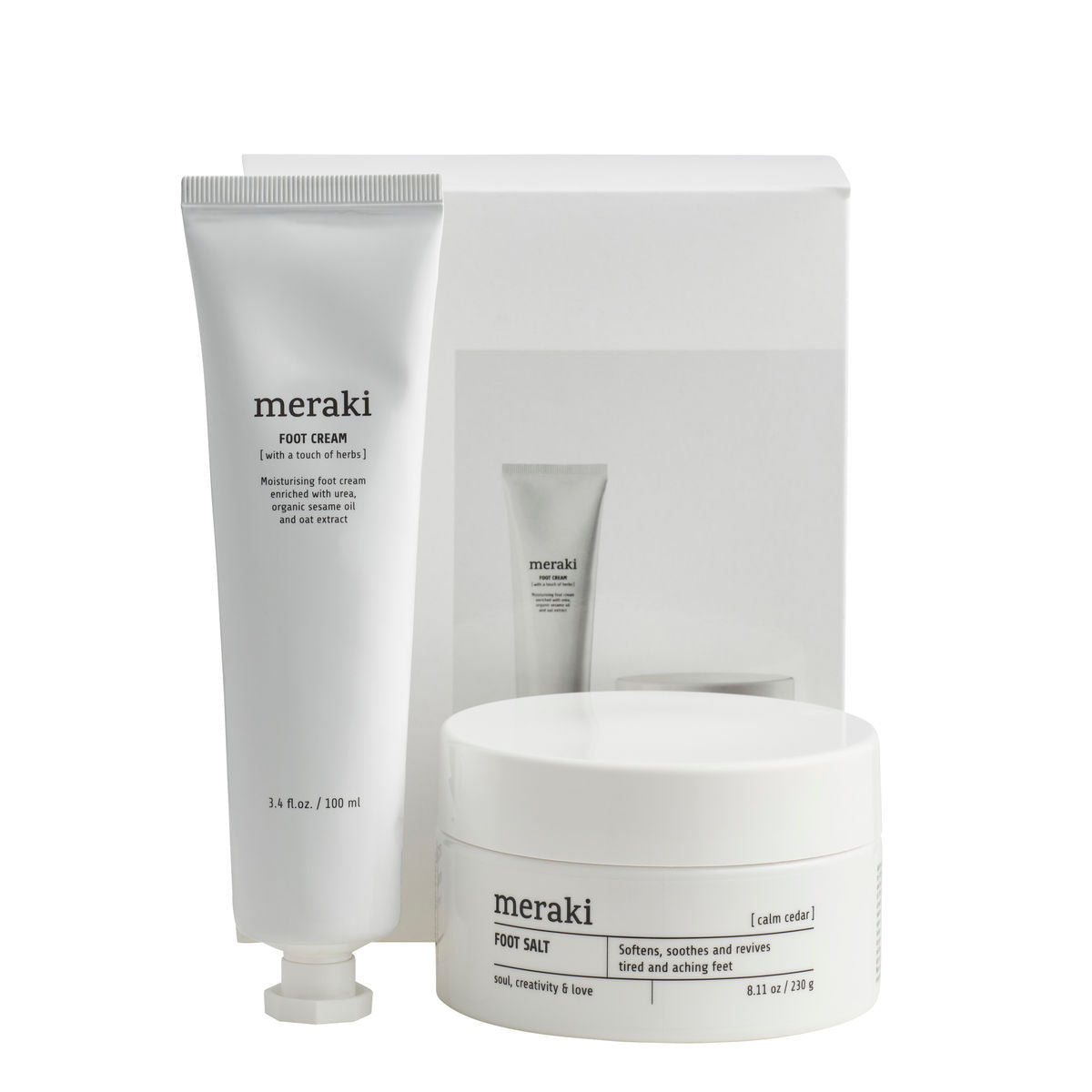 Meraki Gift box, Foot spa, White, Set of 2 pcs, 1 x 8.11 oz./ 230 g