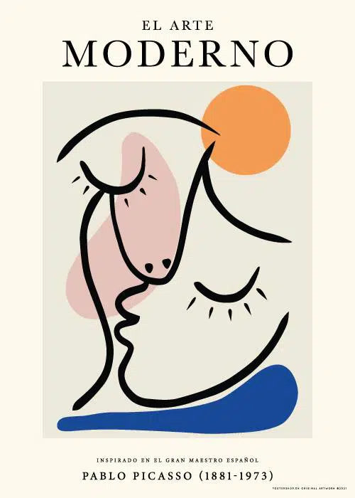 Pablo Picasso, Abstraktes Küssen, 50x70