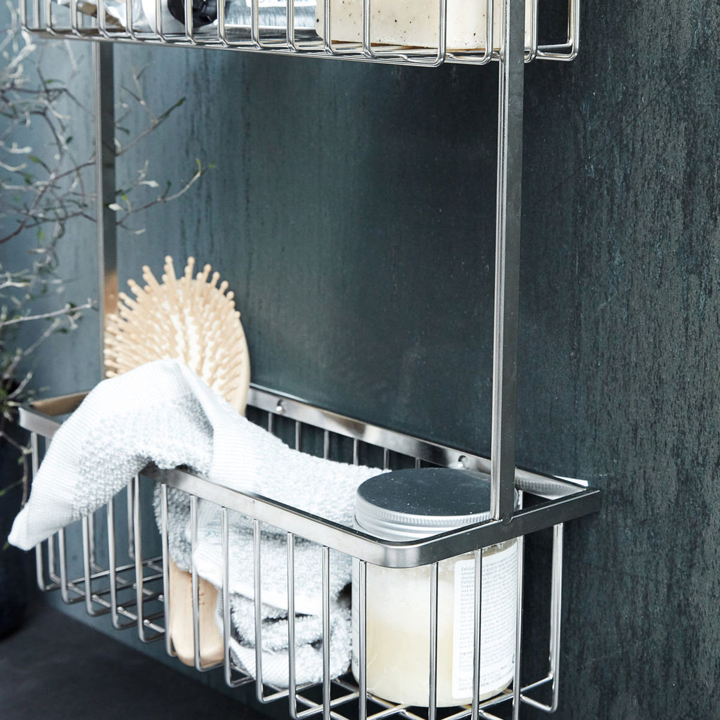 Bath Double kurv fra House Doctor i Stål - www.interiorflirt.dk