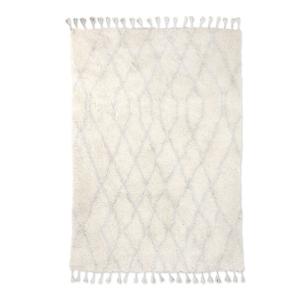 Marokkanischer Berberteppich in gebrochenem Weiß/Hellgraublau von HK Living (180 x 280)
