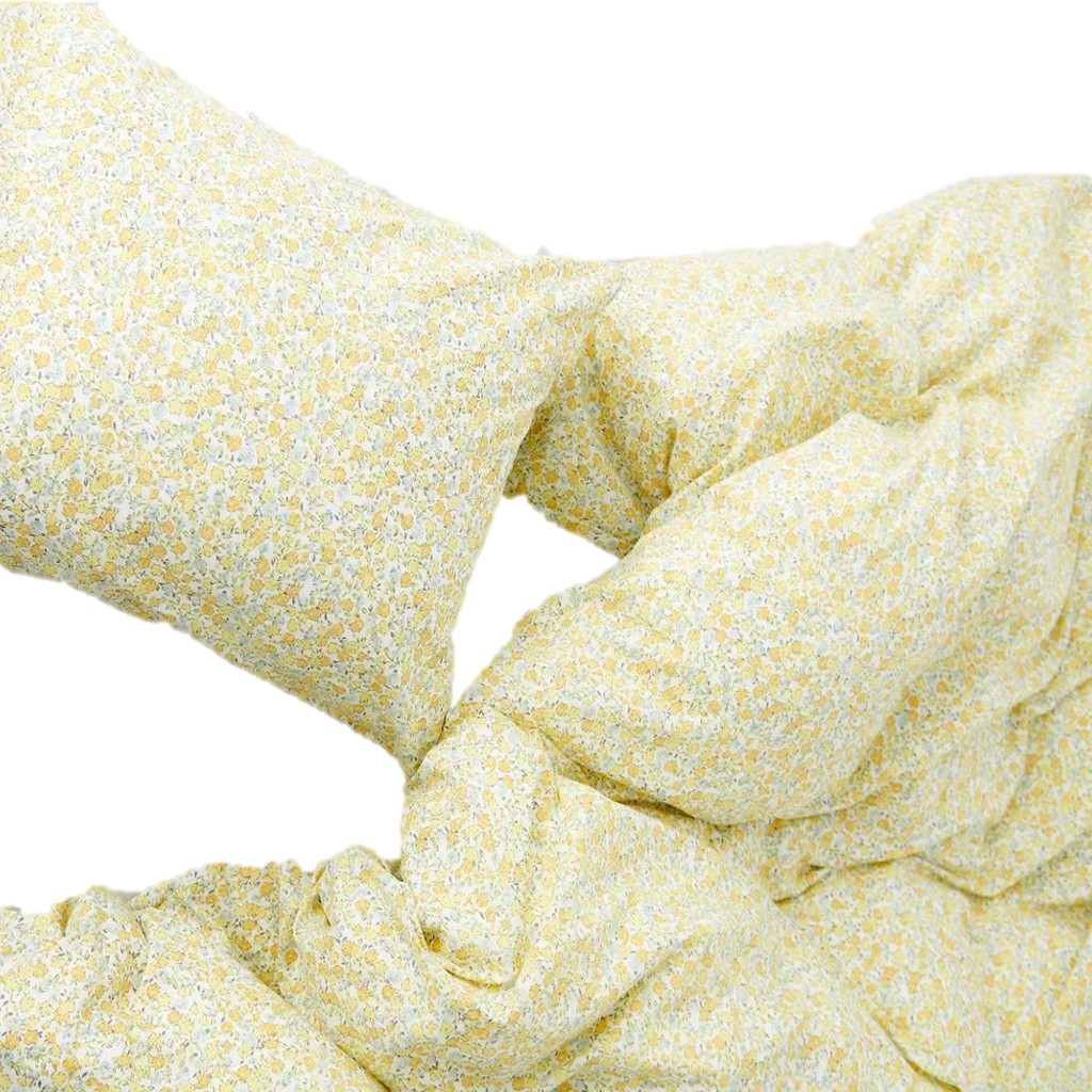 Bettwäsche aus Baumwolle mit Paisley-Blumenmuster, gelbe kleine Blume