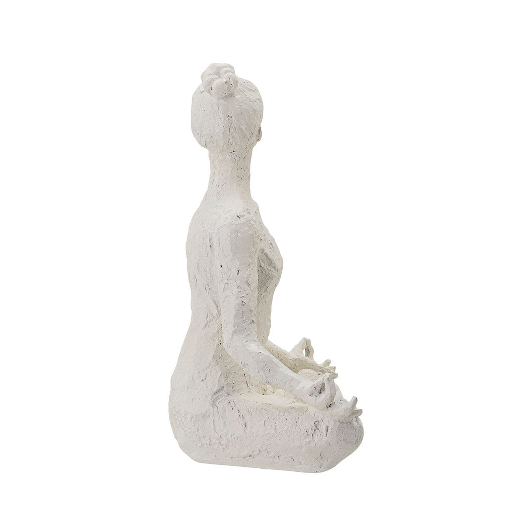 Adalina Yoga-Figur aus weißem Polyresin von Bloomingville