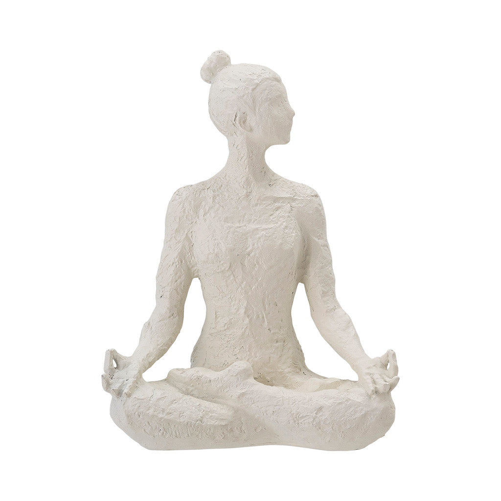 Adalina Yoga Figur i Hvid Polyresin fra Bloomingville