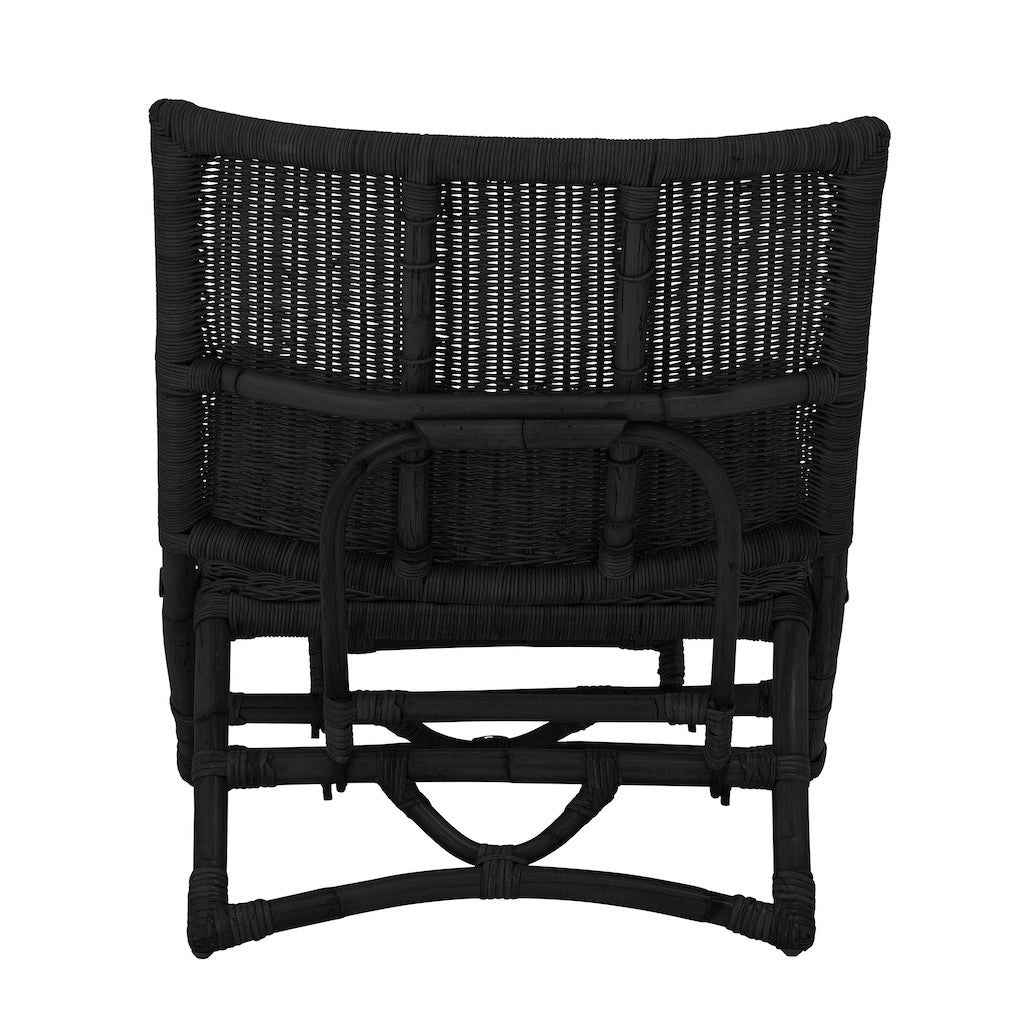 Baz Lounge Folde Stol i Sort Rattan fra Bloomingville
