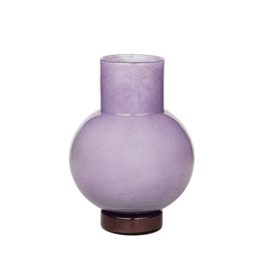 Handgeblasene Vase MARI von Broste Copenhagen aus violettem Glas