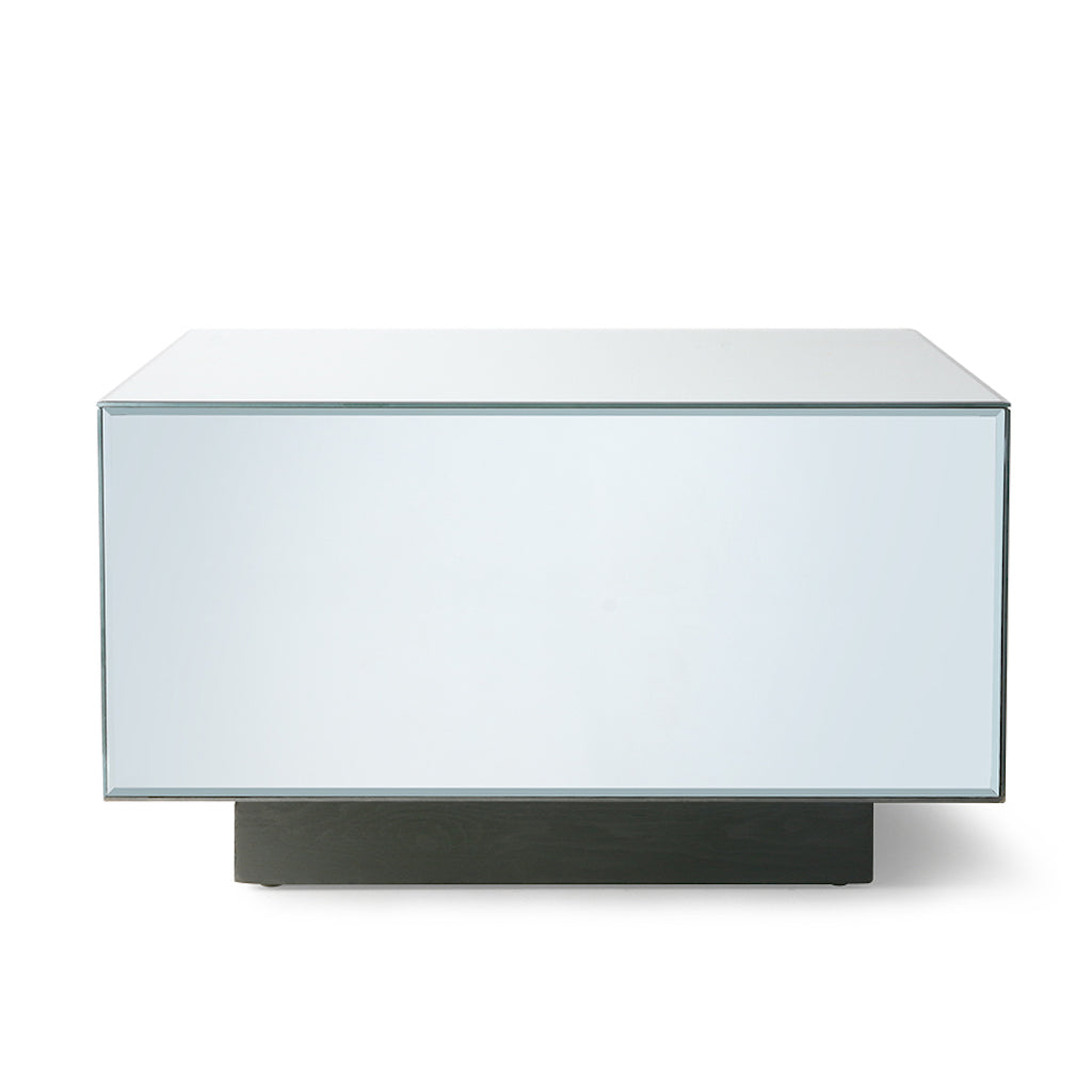 HK-Living Block Tisch aus Spiegelglas, 60x60x32 cm