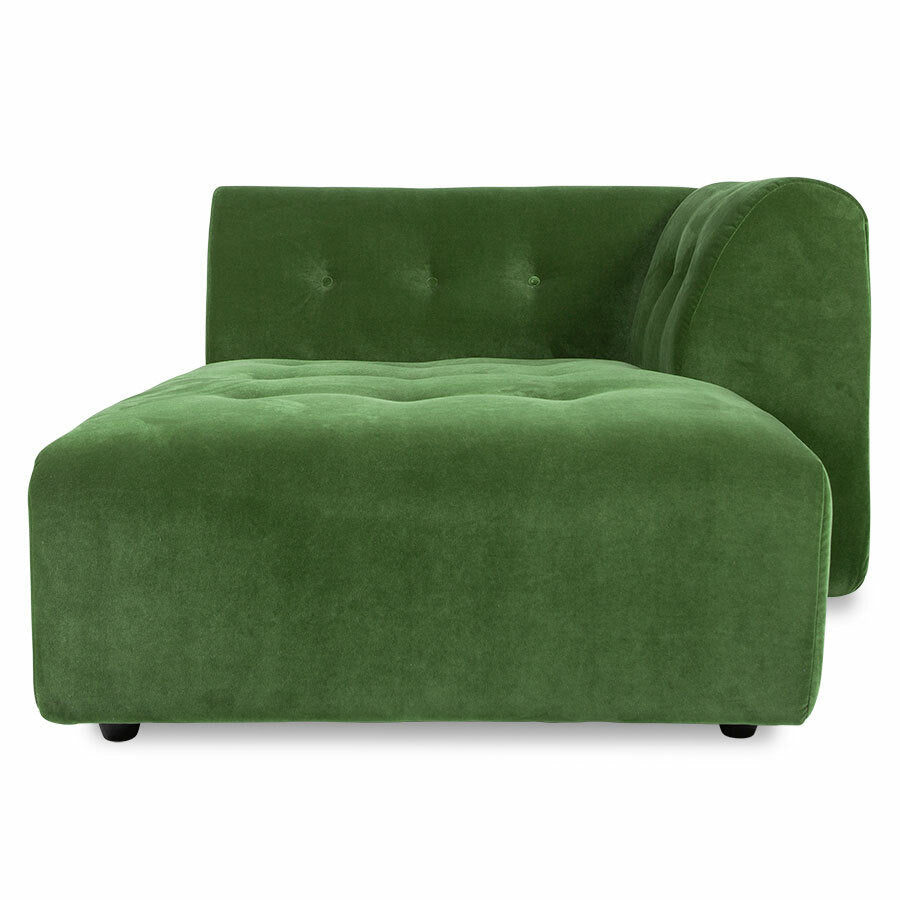 Vint Chaiselong i Grøn Velour fra Hk-Living,