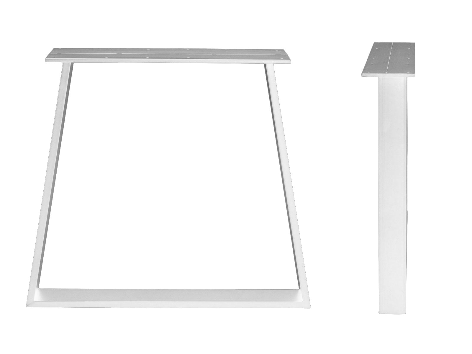 Trapez-Tischbeine aus schwarz pulverbeschichtetem Stahl, 2er-Set