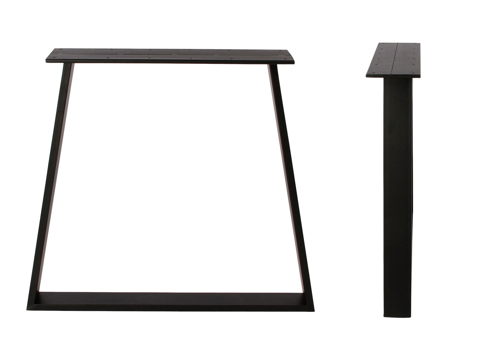 Trapez-Tischbeine aus schwarz pulverbeschichtetem Stahl, 2er-Set