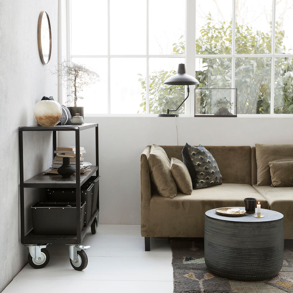 Jern Reol fra House Doctor m. 4 hjul, Sort