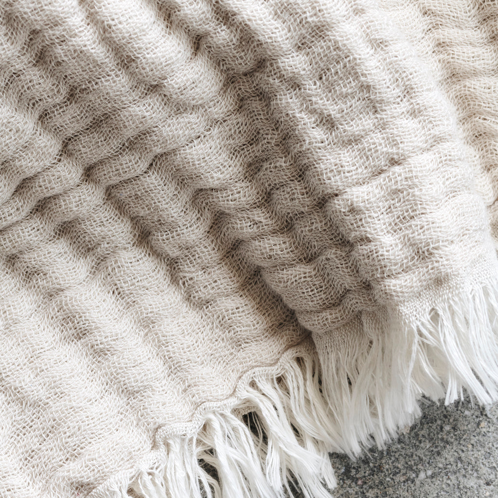Alice Ivory Plaid el. Sengetæppe fra House Doctor, L200xB140 cm