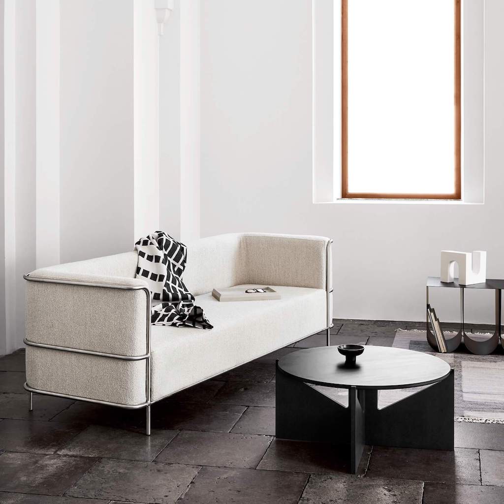 Modernist Sofa 3 pers. fra Kristina Dam, Beige Bouclé