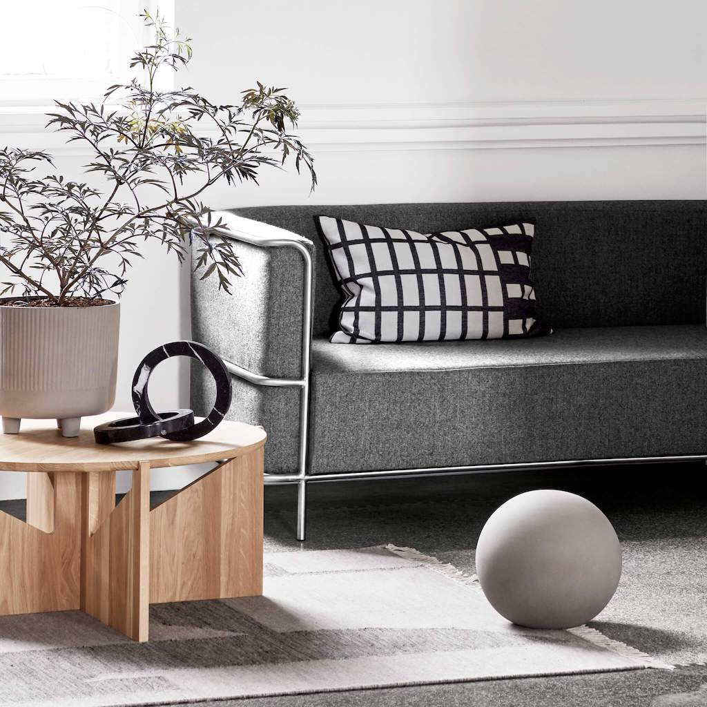 Modernistisches 3-Sitzer-Sofa von Kristina Dam, graue Wolle