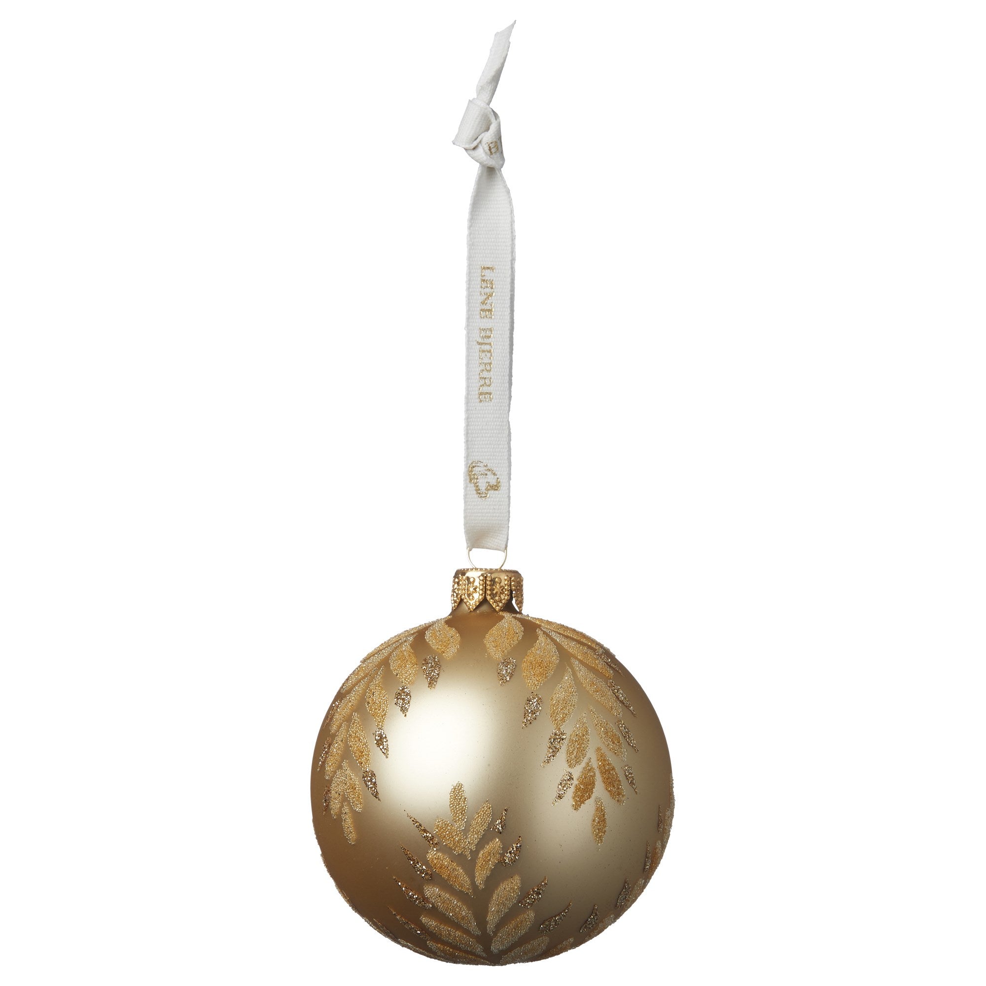 Cadelia Weihnachtskugel aus mundgeblasenem Glas, Gold Ø8 cm