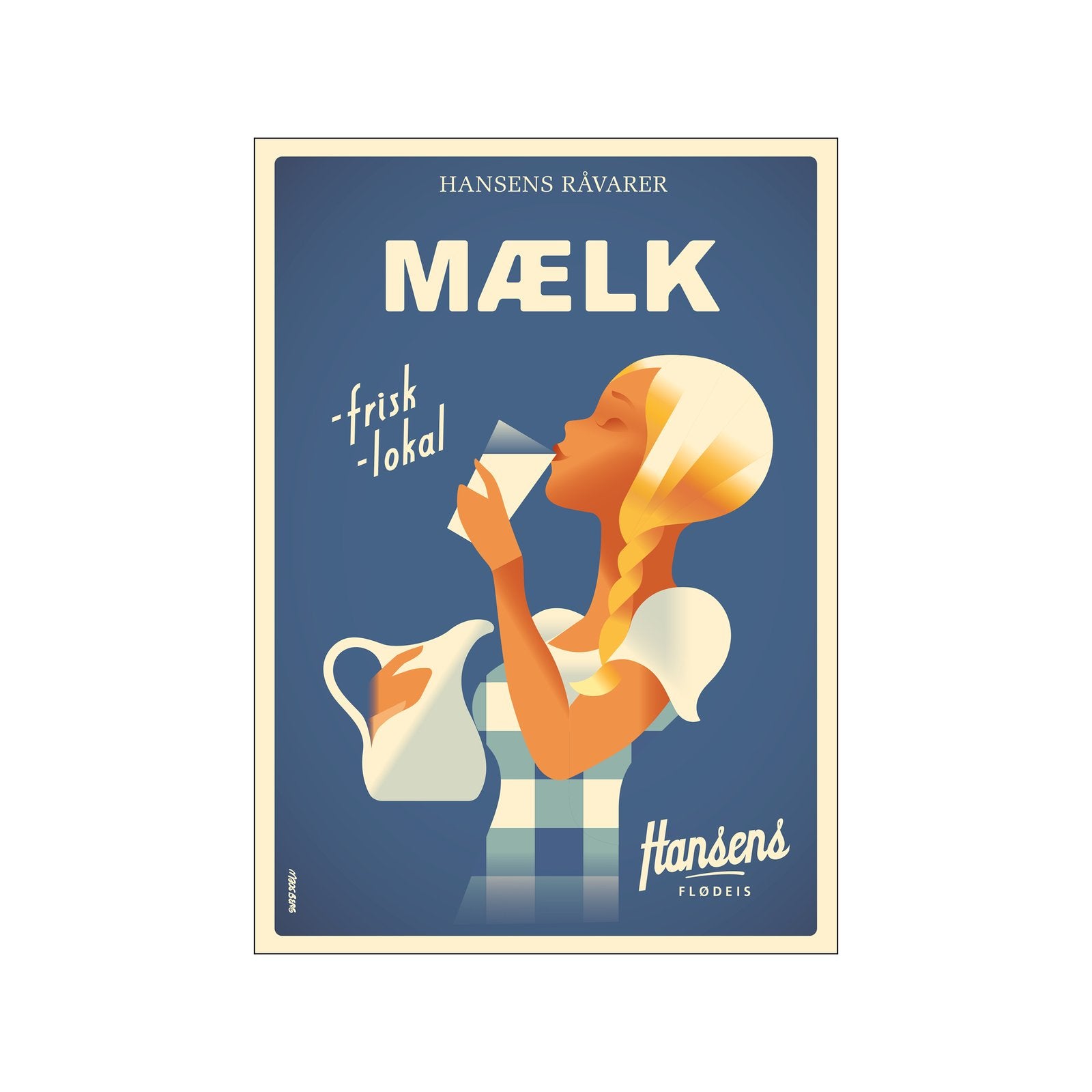 MÆLK - Hansens Flødeis Plakat