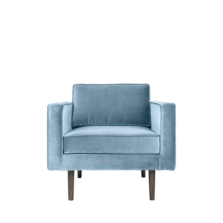 Velour Lænestol Wind Fra Broste, Pastel Blue - Interiorflirt.dk