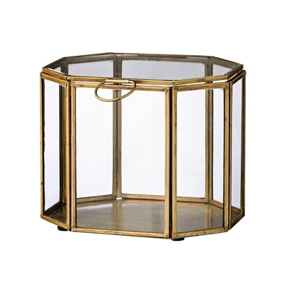 Display Boks I Messing Og Glas - InteriorFlirt